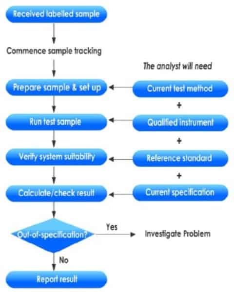 Testing sample processing steps